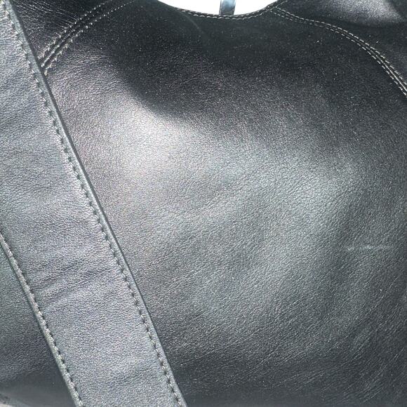 Americana by Sharif Metallic Gray Leather Shoulder Crossbody Bag Slouchy Chic - Picture 9 of 16